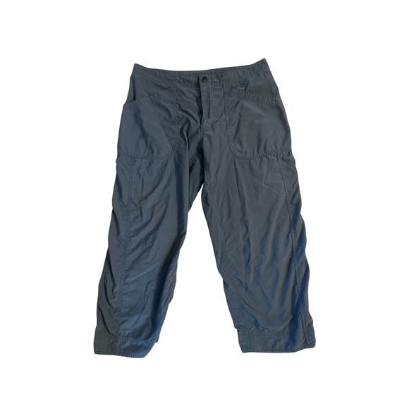 Women 6 Mountain Hardwear Nylon Lightweight Cropped Capri Gray Pants Hike Camp - Picture 1 of 5